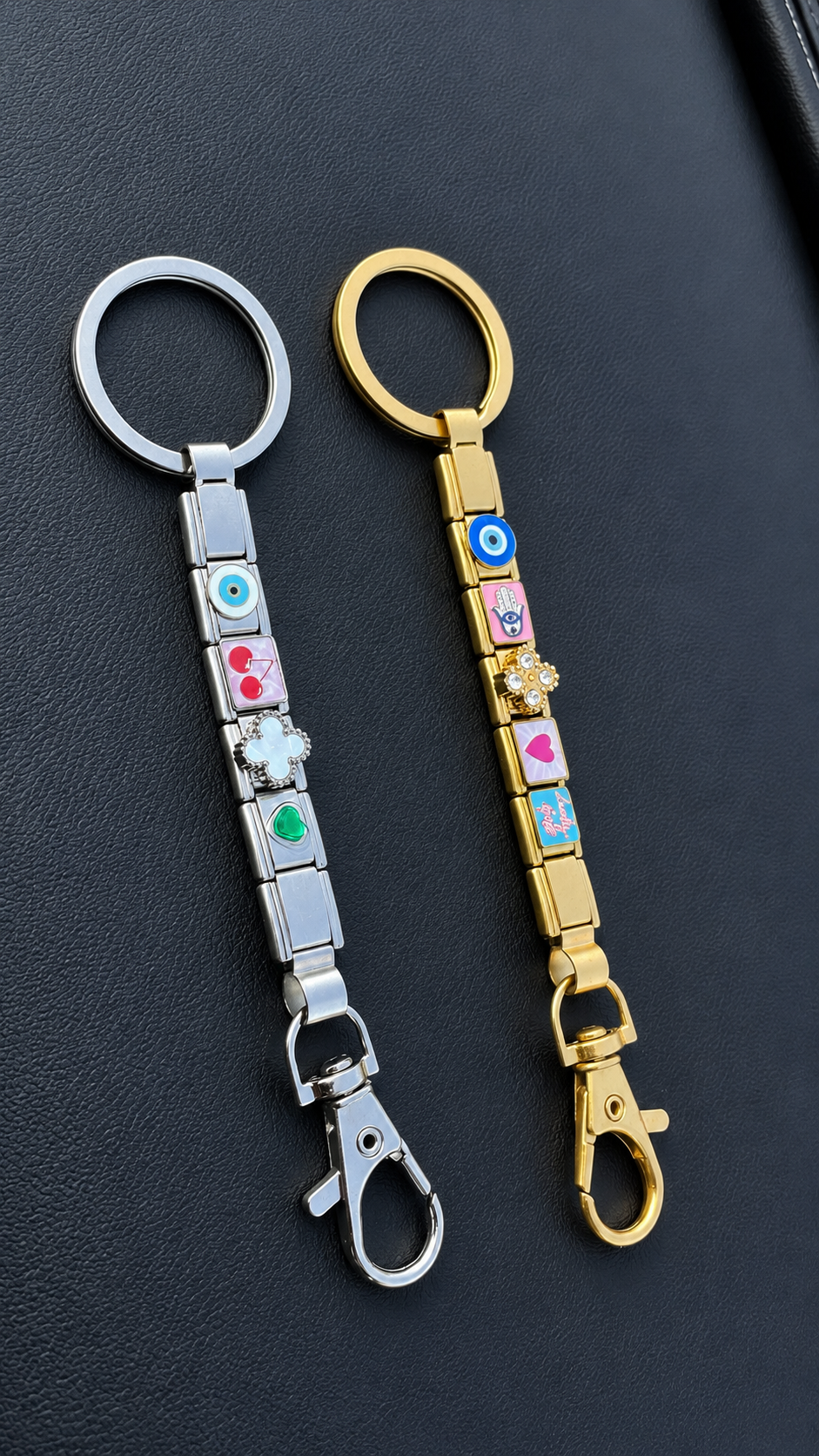 Italian Linked Keyring - Gold or Silver