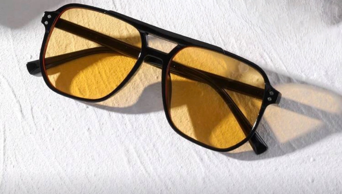 Yellow framed sunglasses