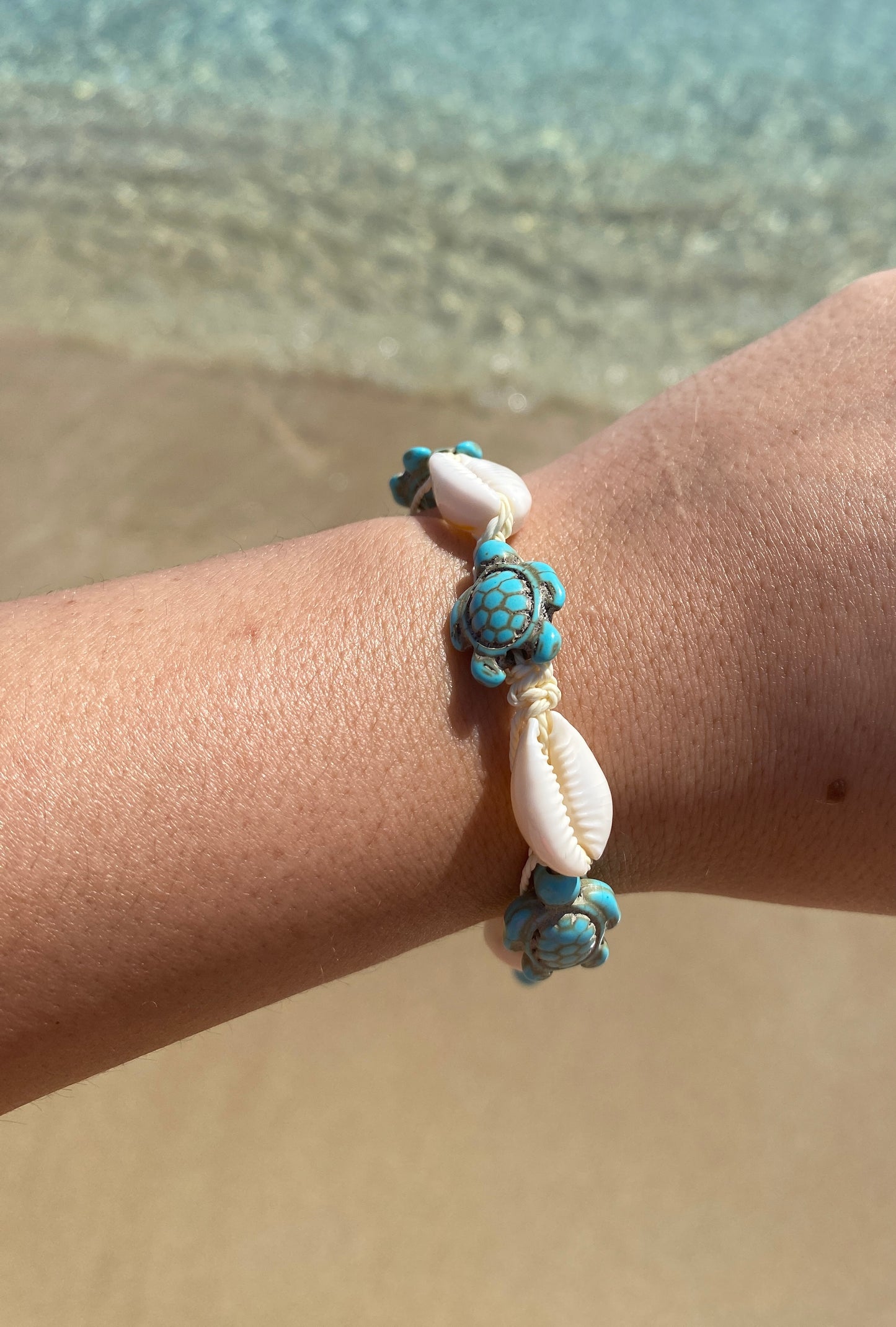 Turquoise Turtle & Shell Bracelet or anklet
