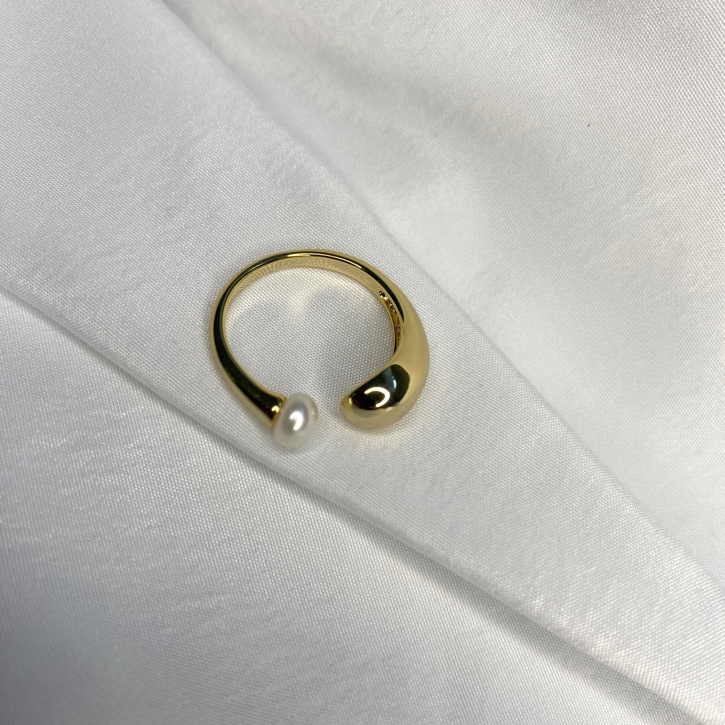 Gold & Pearl Adjustable Ring