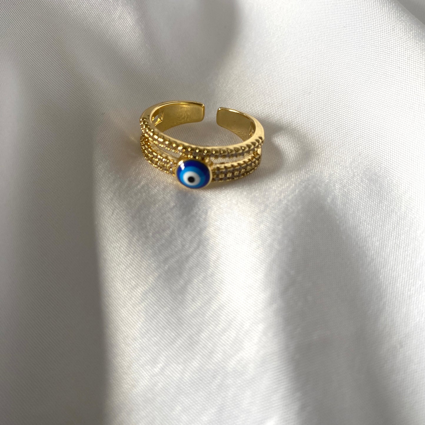 Evil Eye Gem Stone Ring