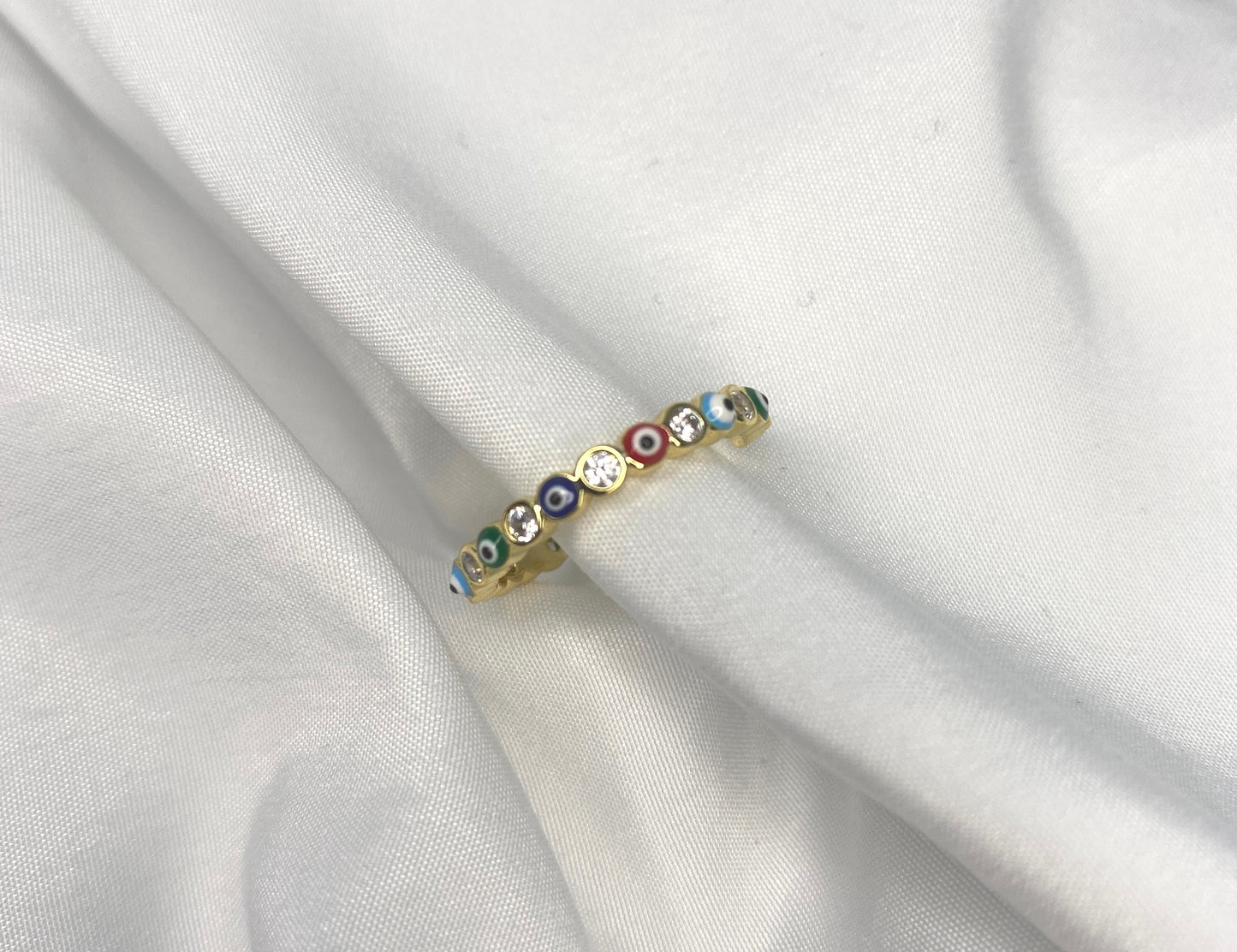 Multicoloured Evil Eye Ring