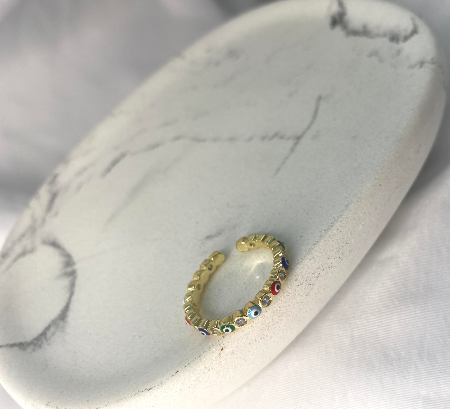 Multicoloured Evil Eye Ring