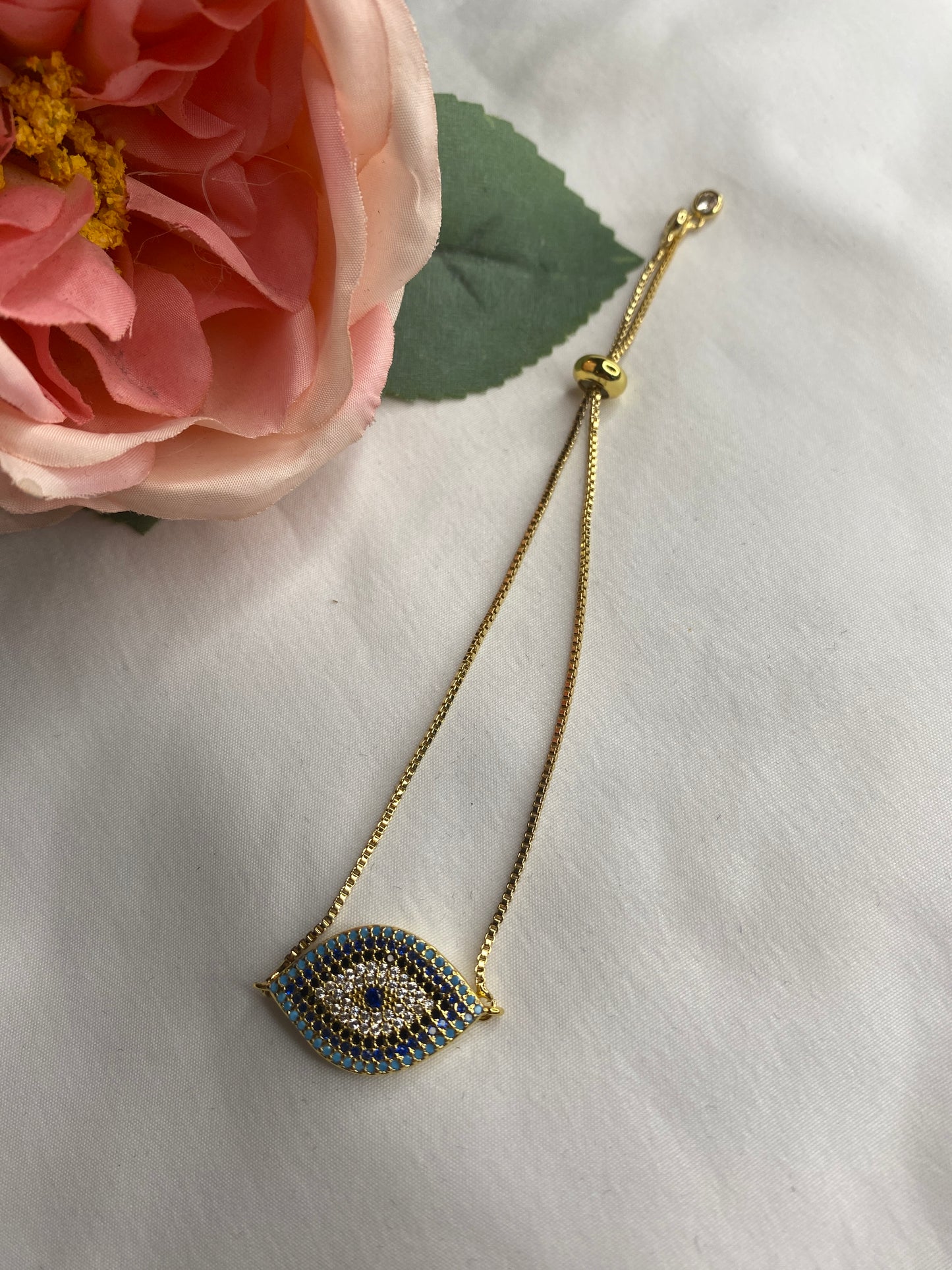 Blue Sea Evil Eye Bracelet in Gold or Silver