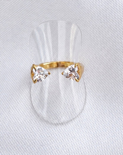 Double Diamond Adjustable Ring
