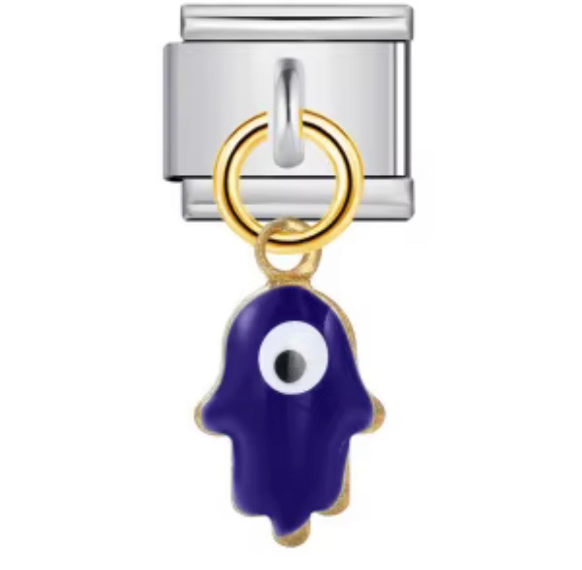 HANGING DARK BLUE HAMSA - SILVER