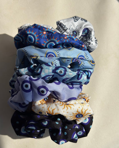 Evil eye scrunchies