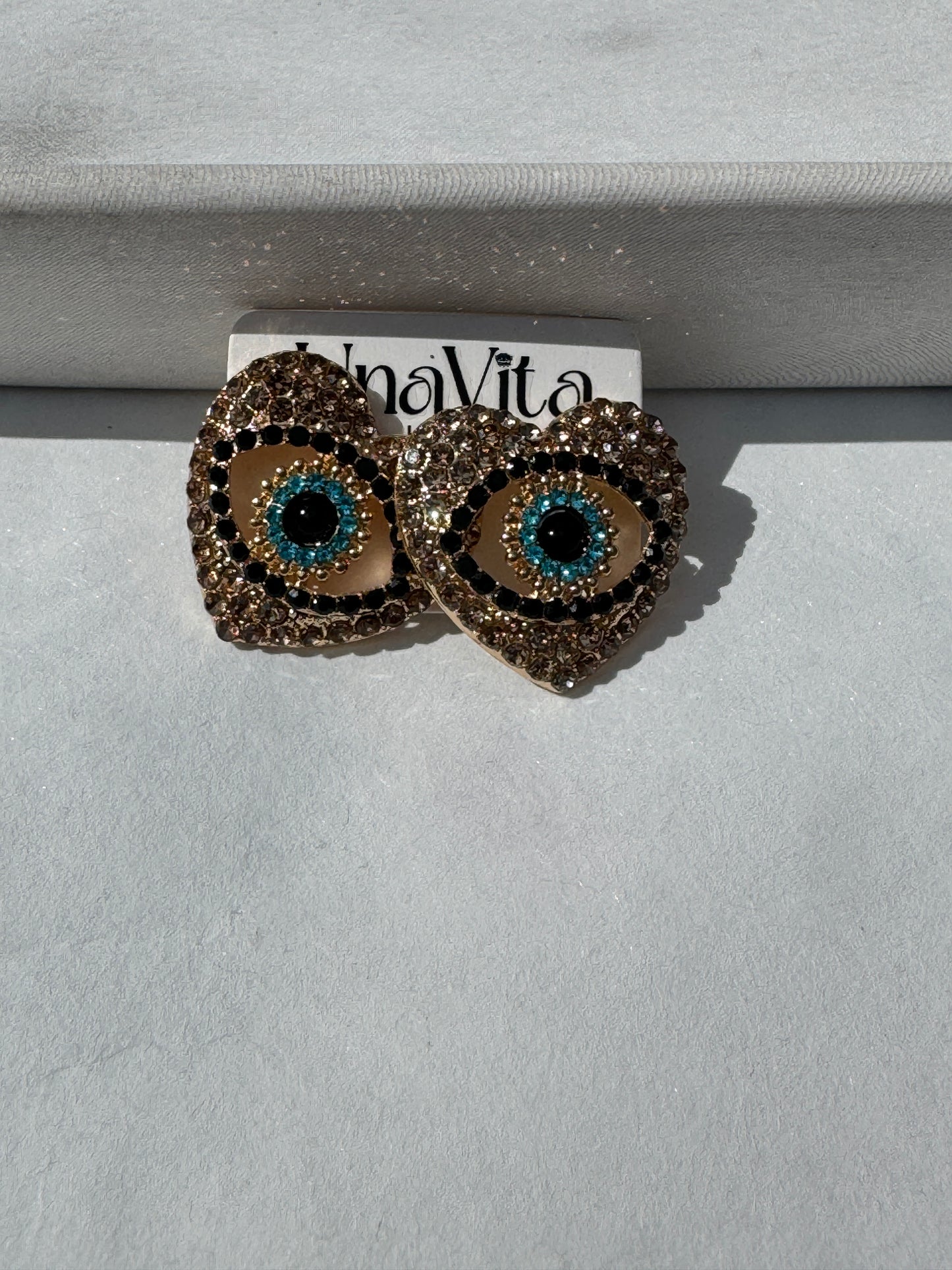 Evil eye diamond studs