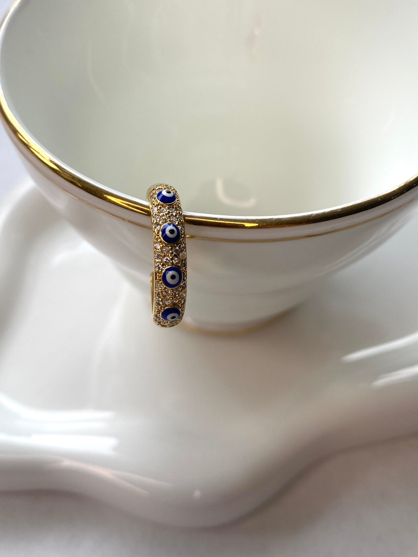 Evil eye ‘Greece’ band ring - 2 colours