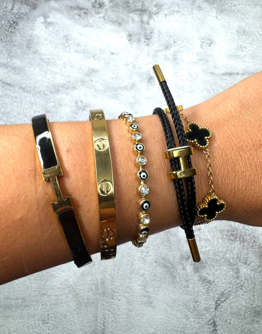 Black & Gold Bracelet stack
