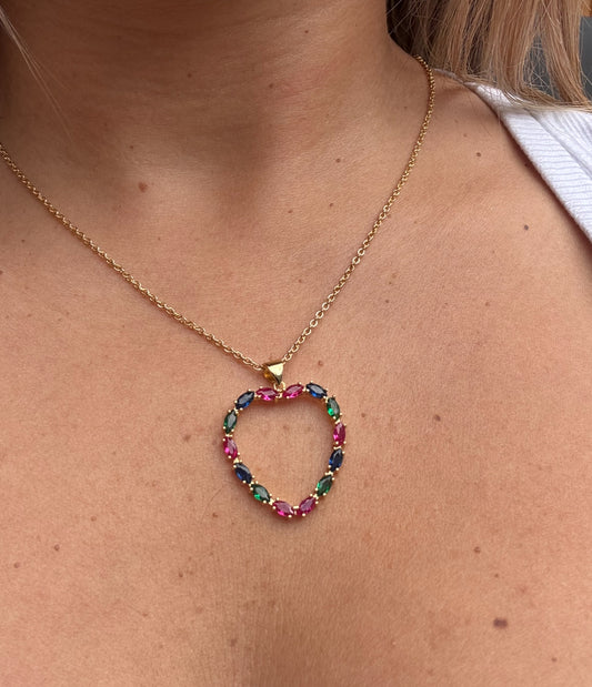 Rainbow Heart Necklace
