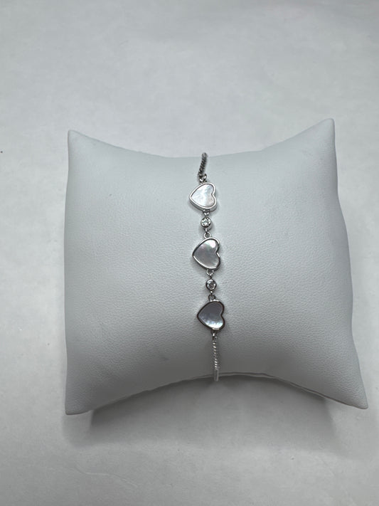 3 heart bracelet - silver