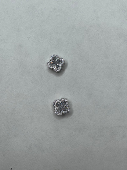 Diamond leaf studs - Gold & Silver