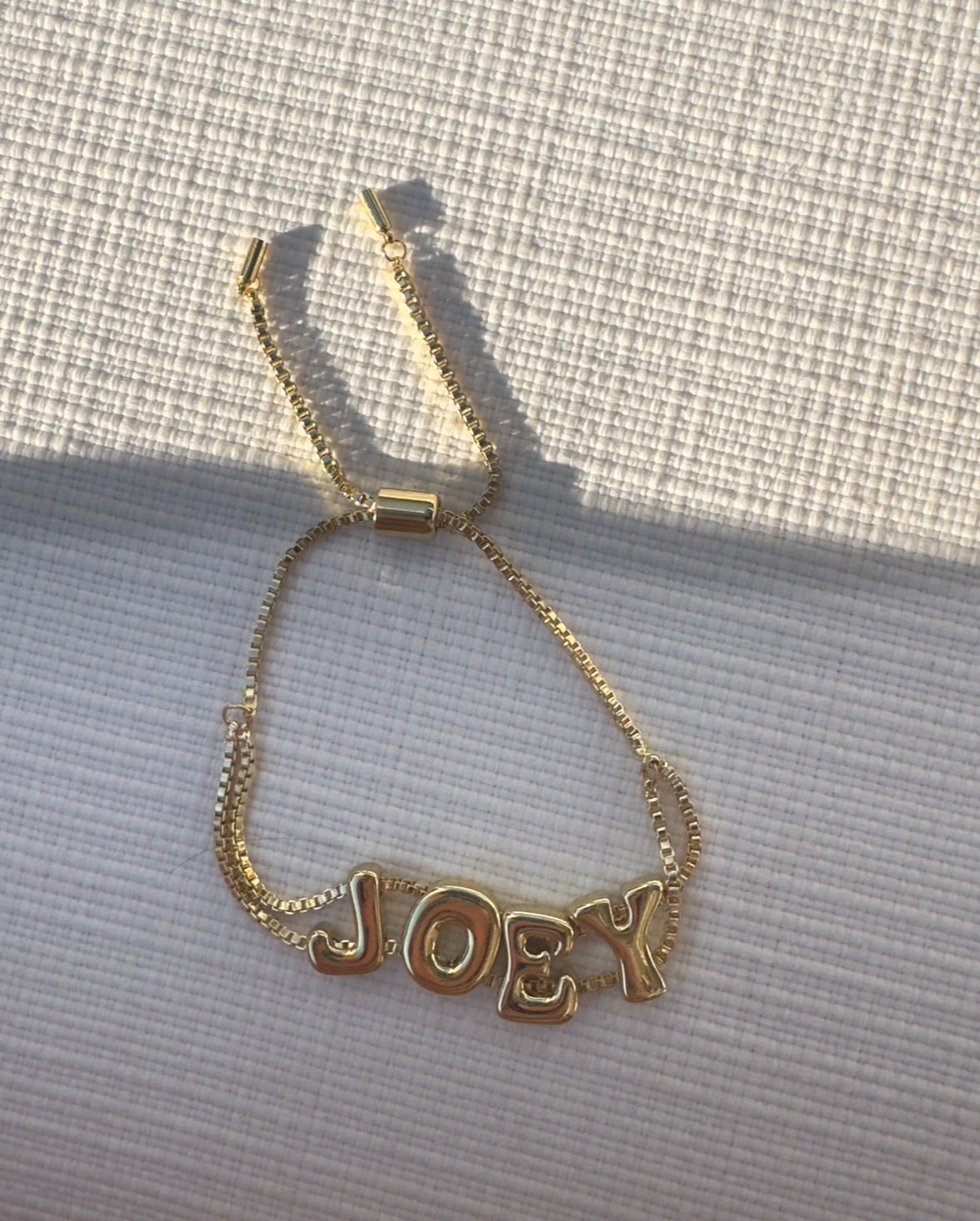 Italic Plain Initial Letter bracelet  - GOLD