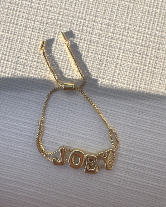 Italic Plain Initial Letter bracelet  - GOLD