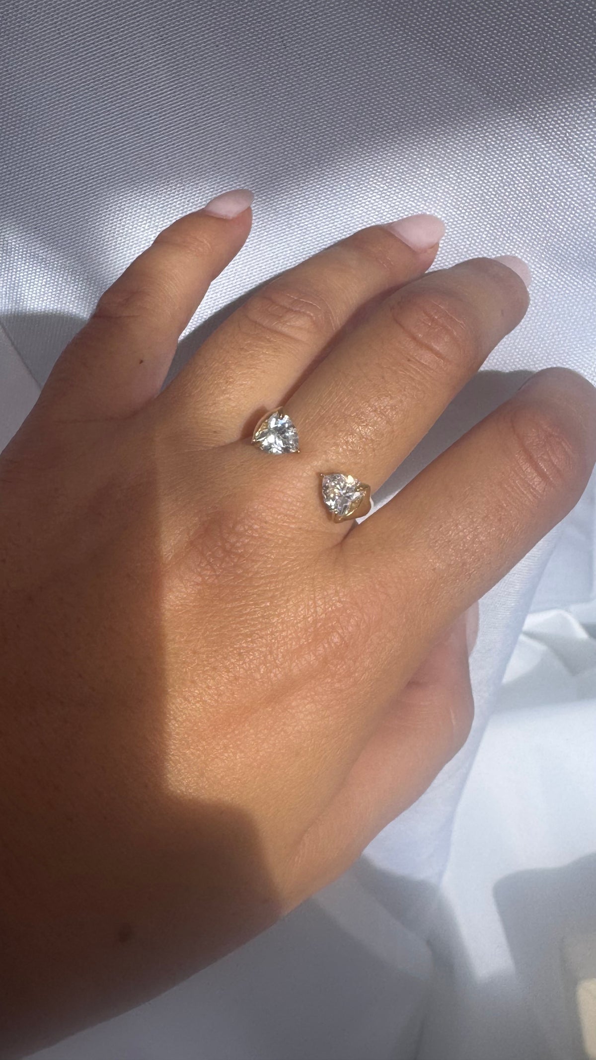 Double Diamond Adjustable Ring