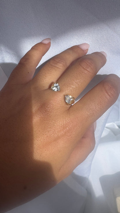 Double Diamond Adjustable Ring