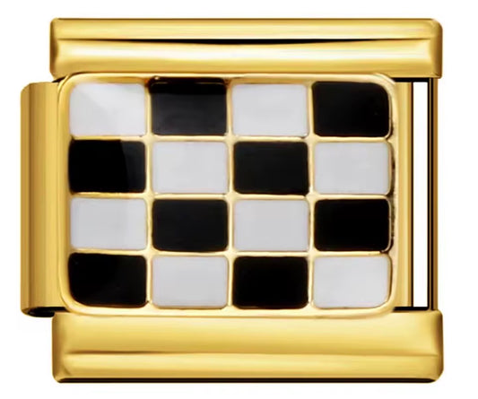 BLACK & WHITE RECTANGLE - GOLD