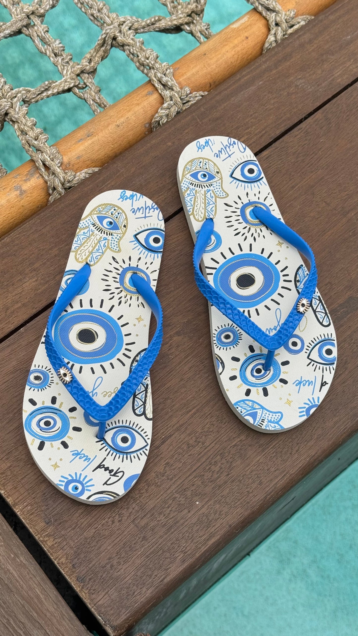 Evil Eye Flip Flops