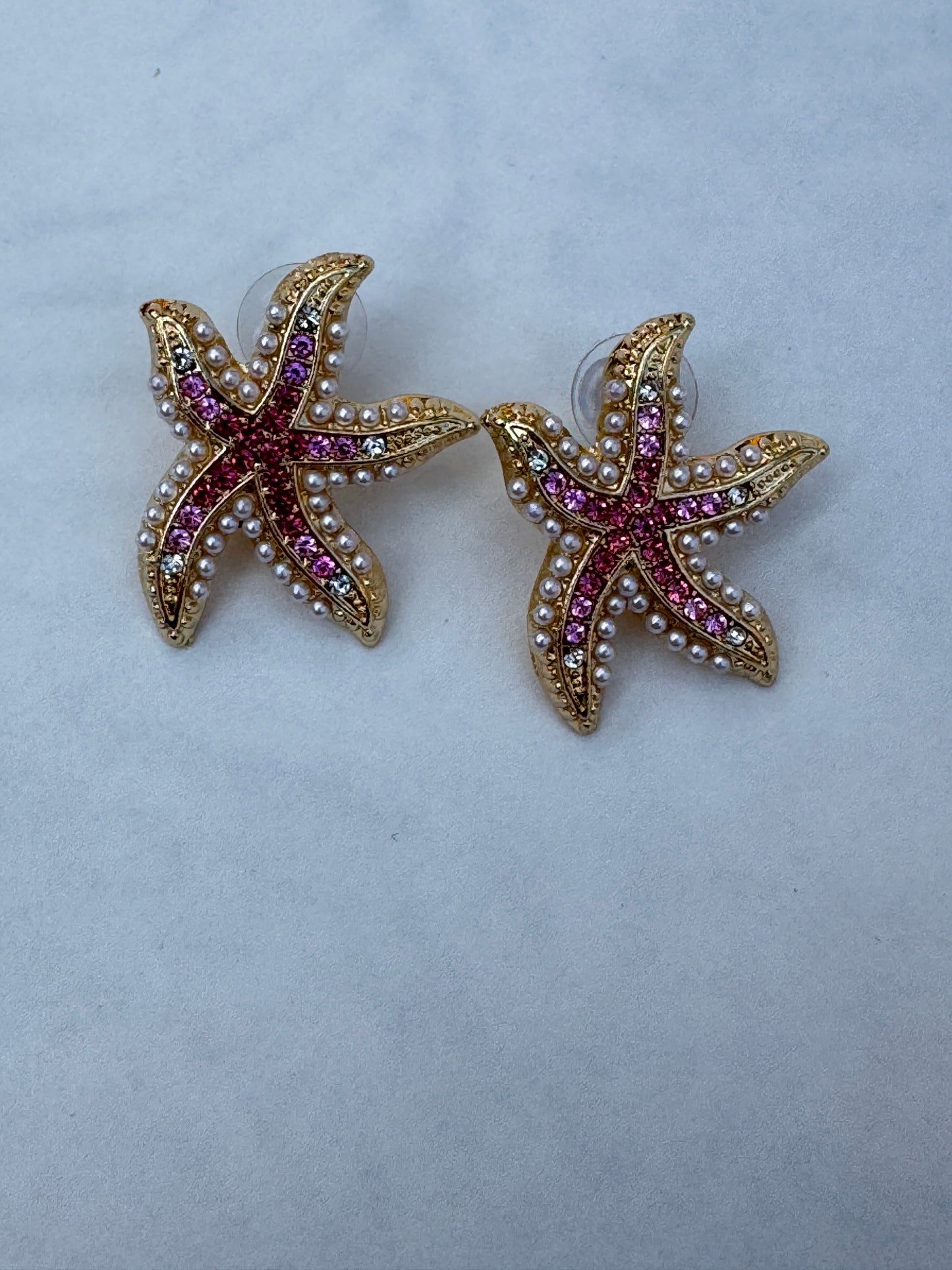 Pink Starfish Stud Earrings