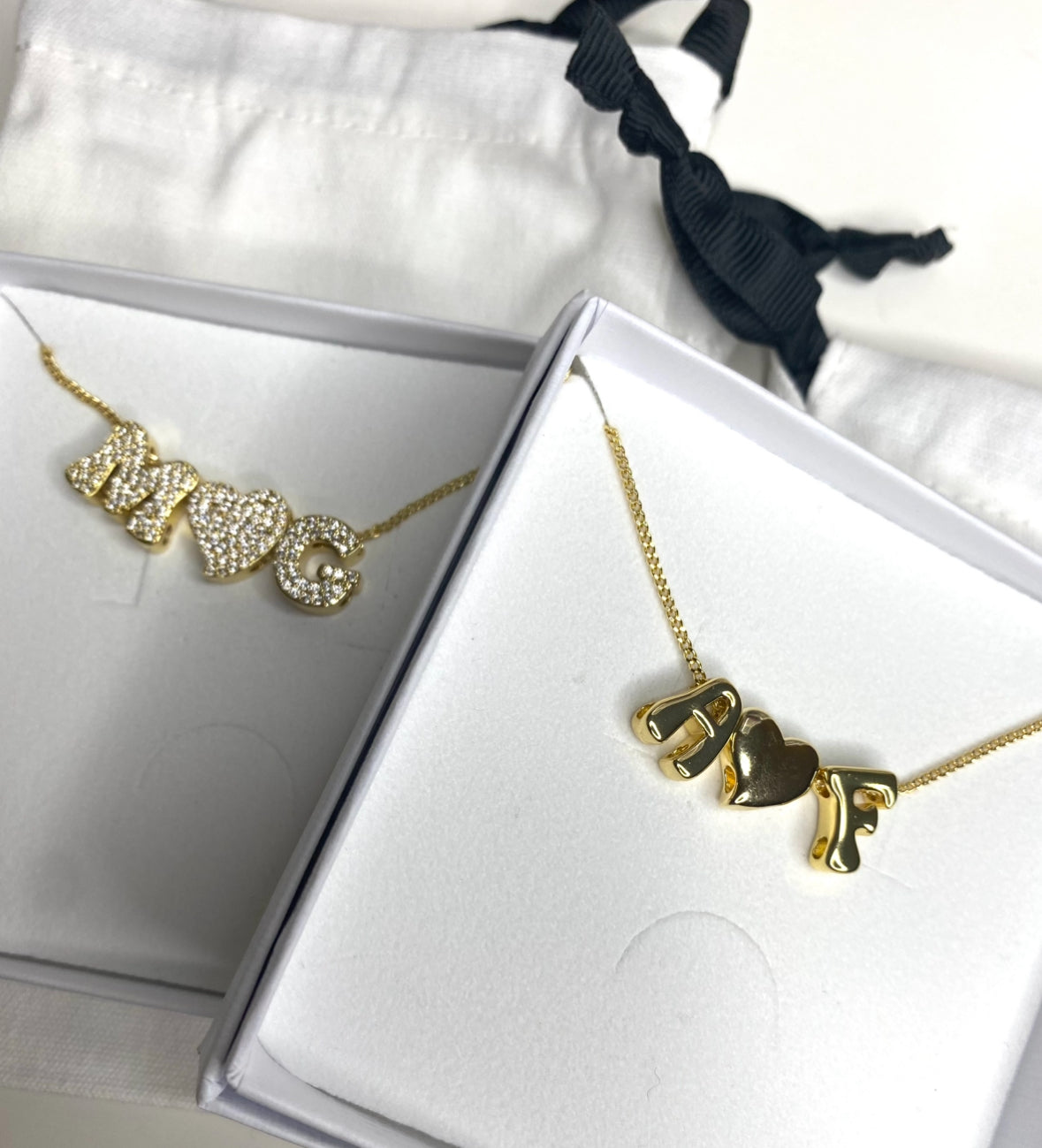 Italic Medium Plain Initial Letter Necklace - GOLD (4 letters included)