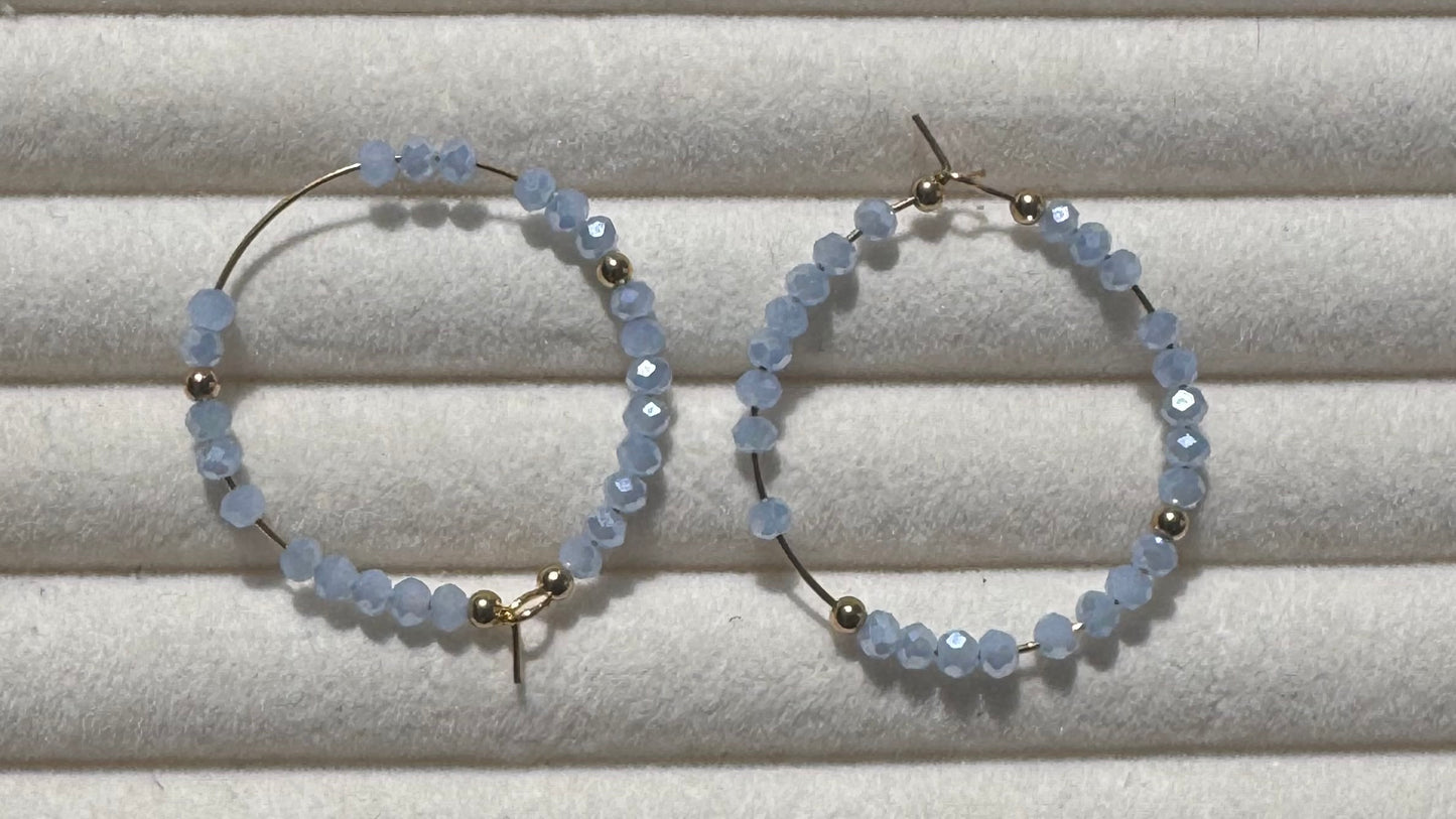 Crystal Hoops - Various colours