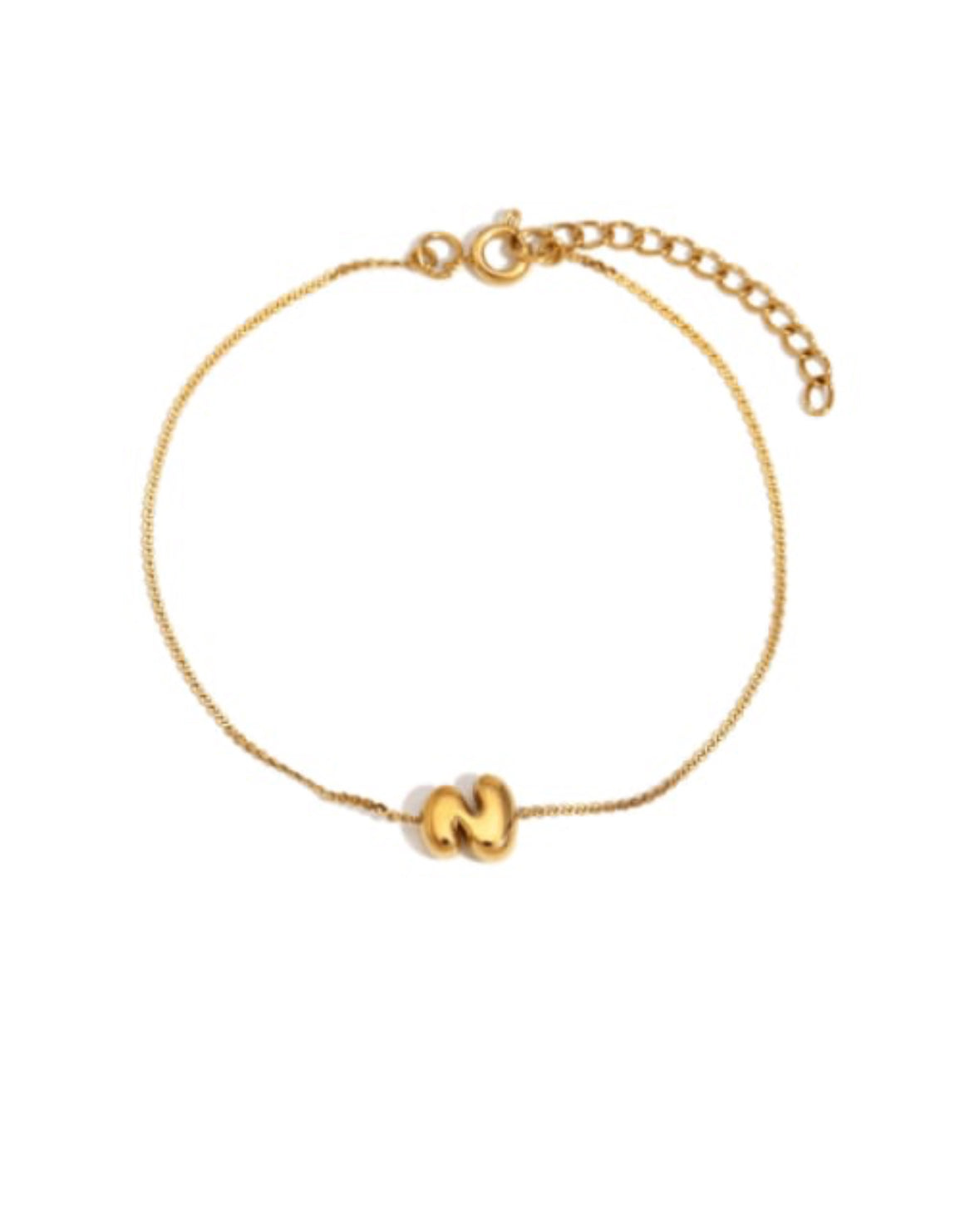 Mini bubble Initial Letter Bracelet - GOLD