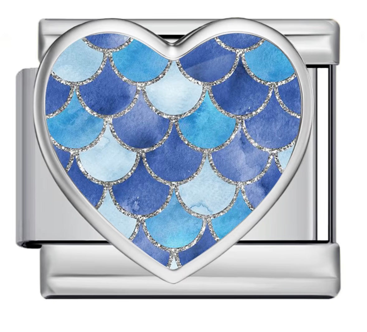 BLUE MERMAID HEART - SILVER
