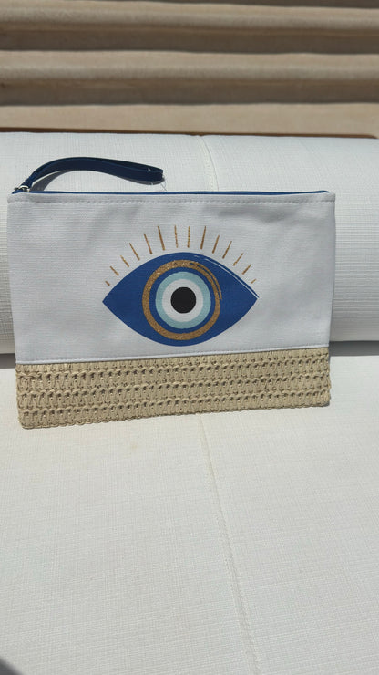 Evil Eye beach bag clutch - various options