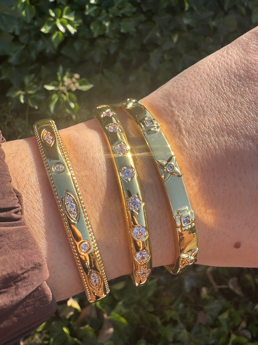 Diamond Gold Bangles - 3 options