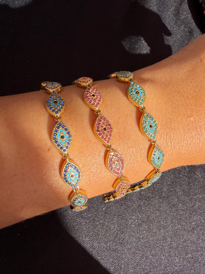 Oval Evil Eye Tennis Bracelet - 3 options