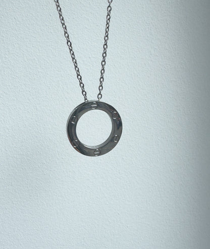 Large Silver Circle Necklace