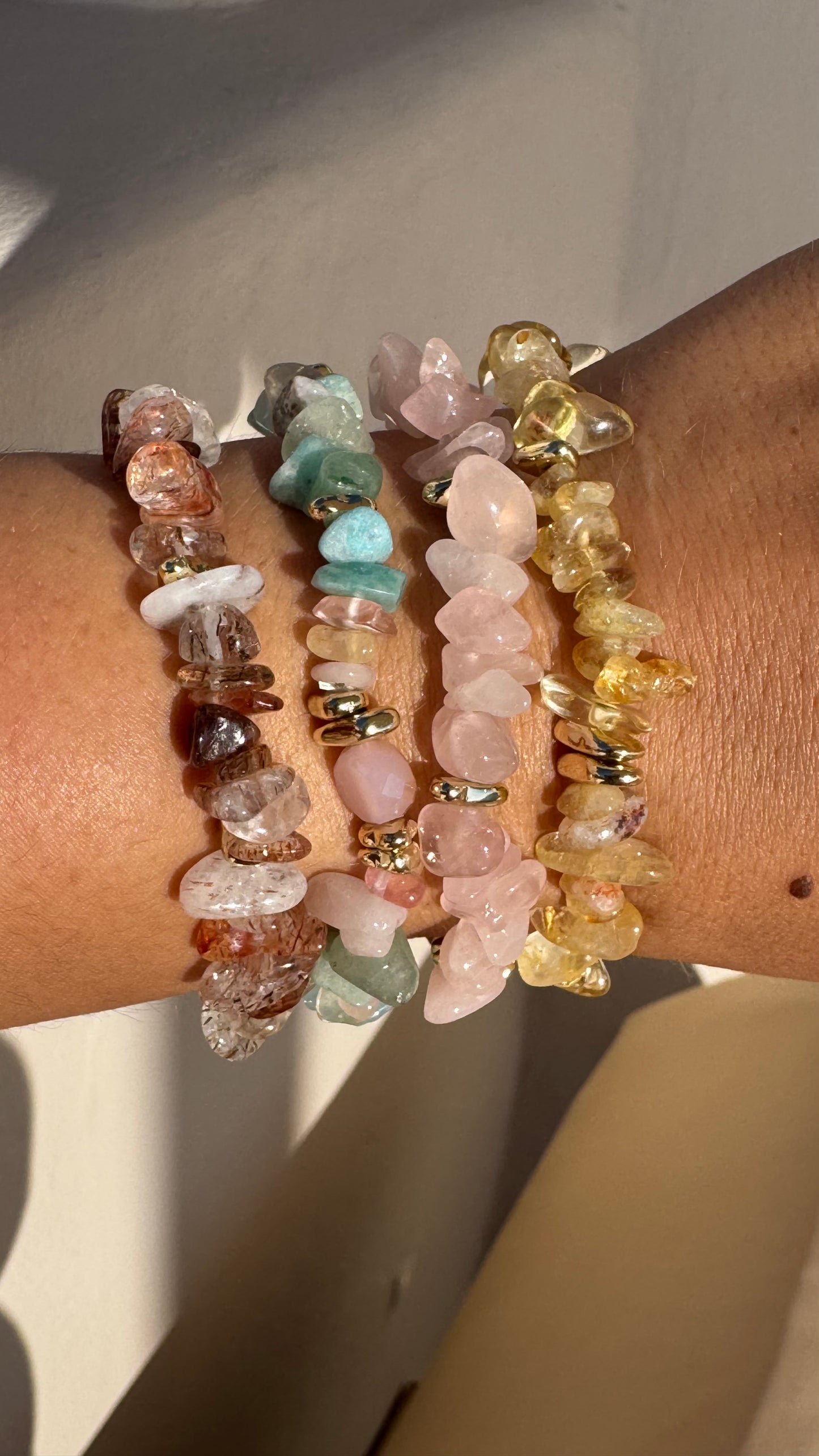 Crystal semiprecious bracelets