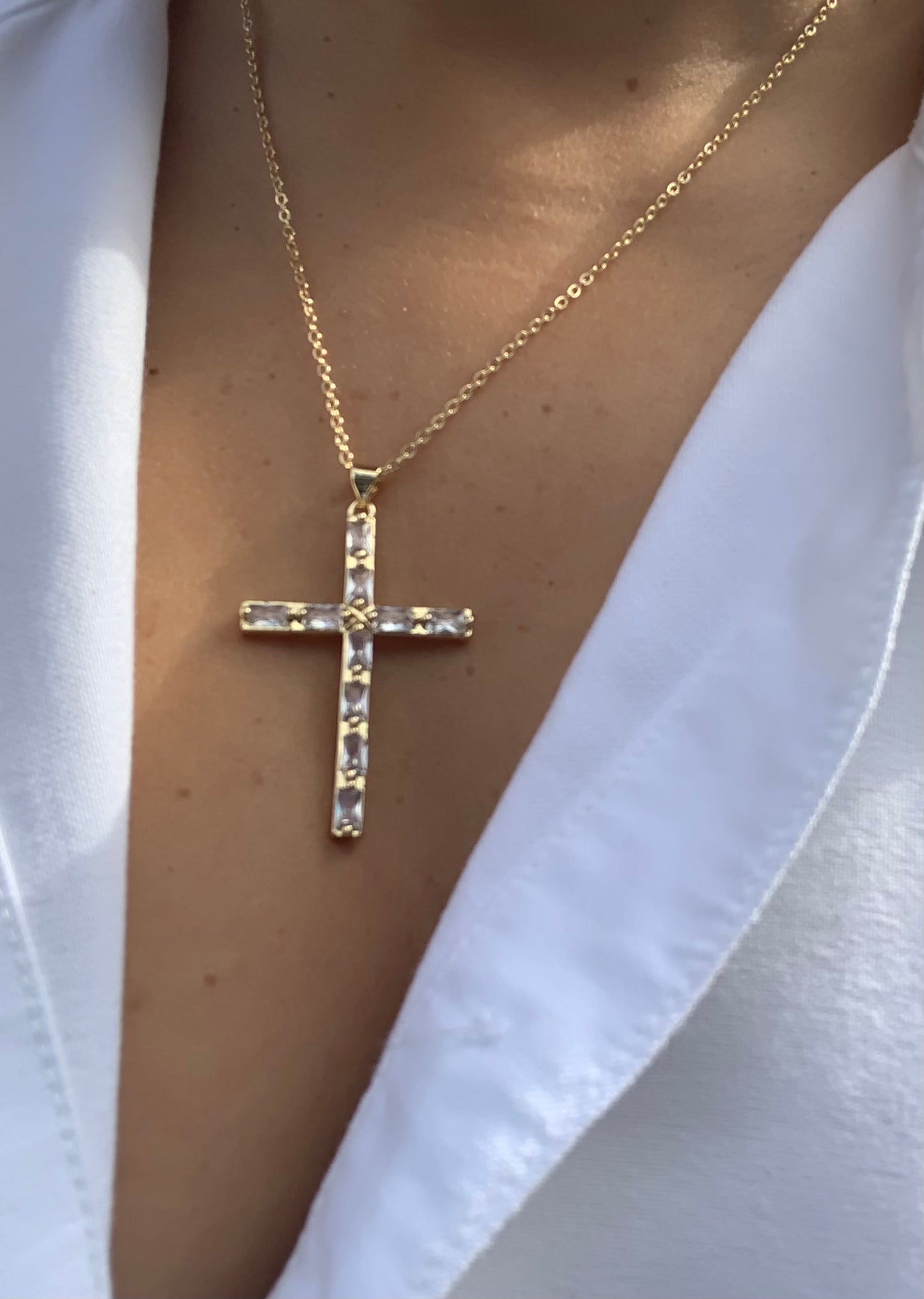 Large Diamond Gold Cross