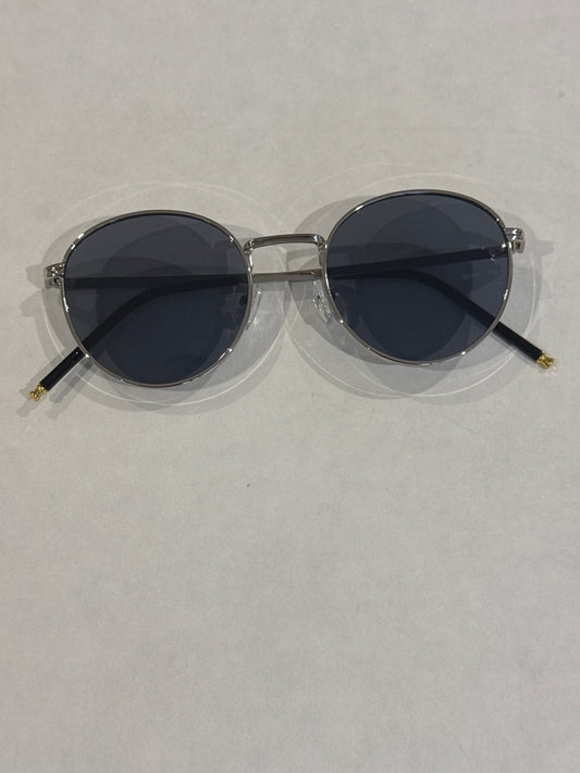 Round silver & black sunglasses