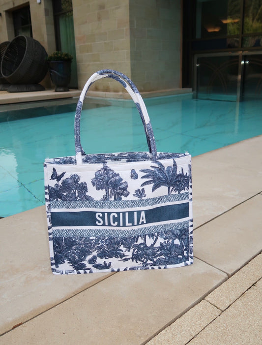 Sicilia Summer Tote Bag - BLUE