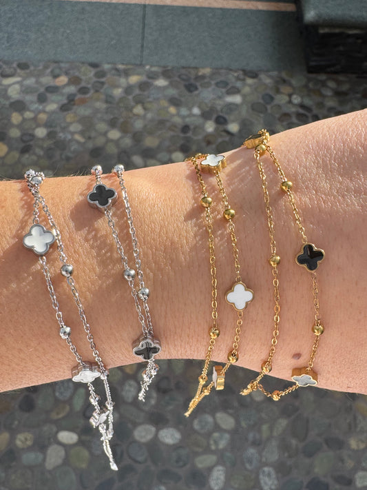 Mini Double Chain Flower Bracelet - 4 options
