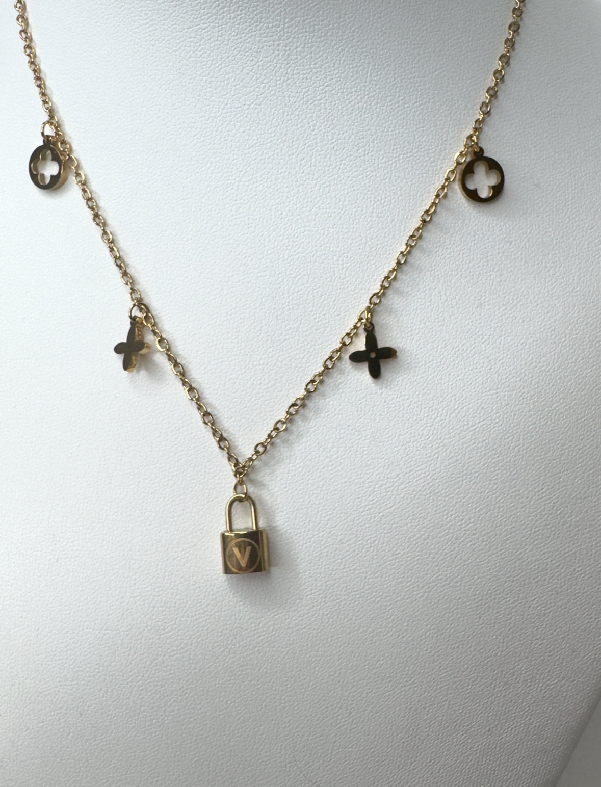 Padlock & Flower Gold Set