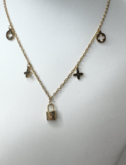Padlock & Flower Gold Set