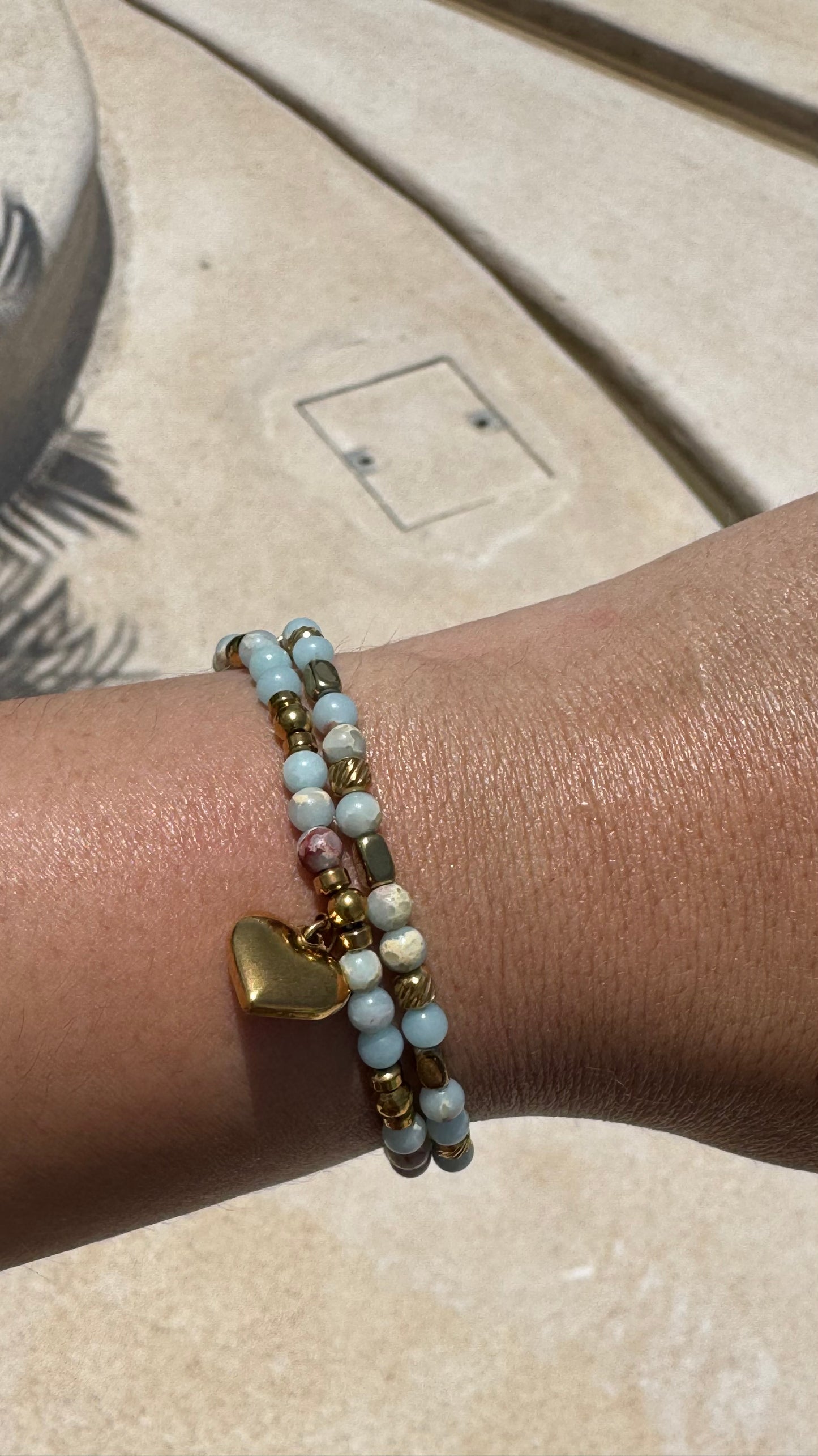 Heart Stone Bracelets - Various colours