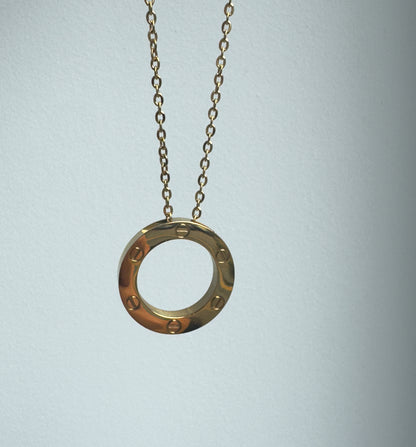 Large Gold Circle Necklace