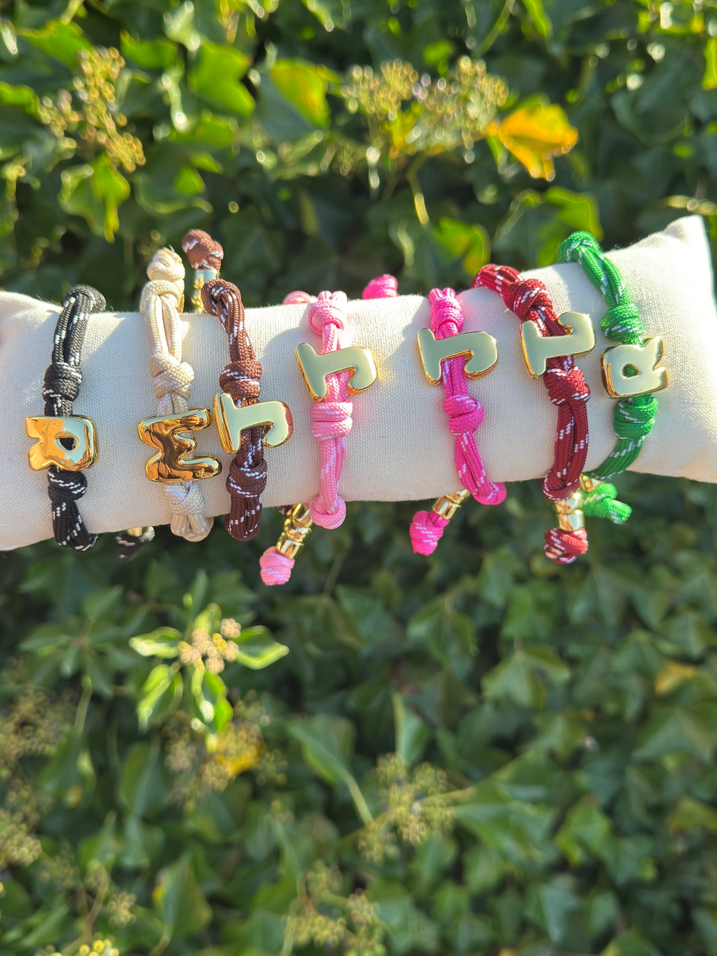Initial Rope Bracelet - Various colours