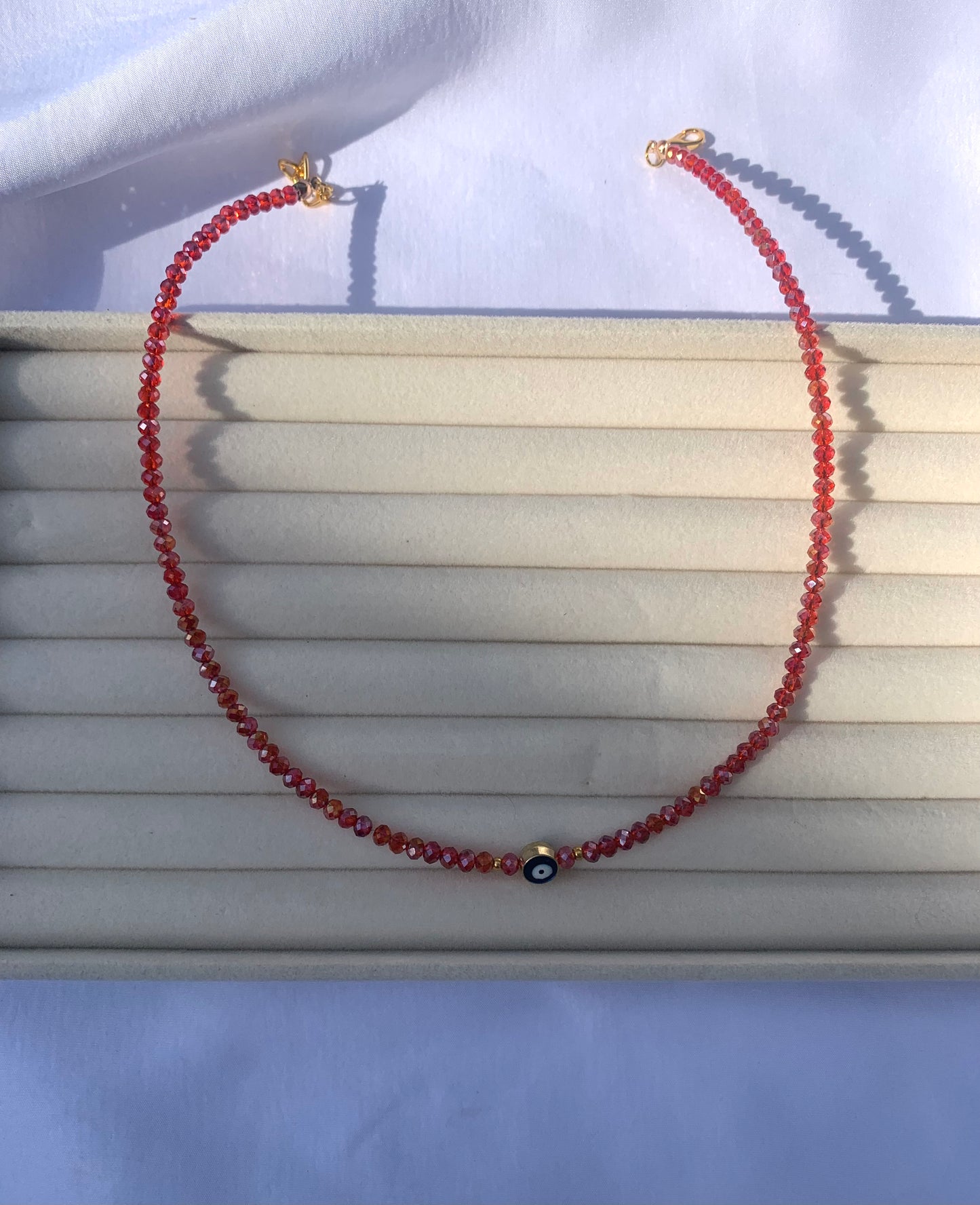 Red Evil Eye Crystal Necklace