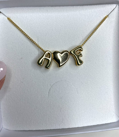 Italic Medium Plain Initial Letter Necklace - GOLD (4 letters included)