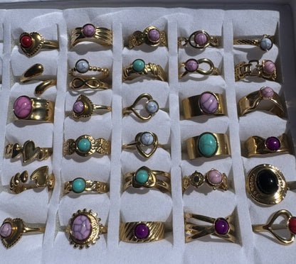 Boho colourful rings - various styles
