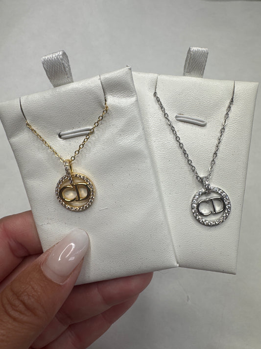 Diamond cd necklace - gold or silver
