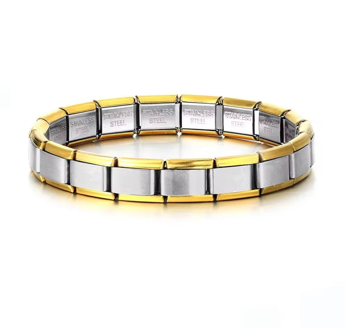 Charm Bracelet - Silver with Gold Trimming