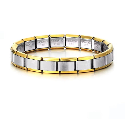 Charm Bracelet - Silver with Gold Trimming