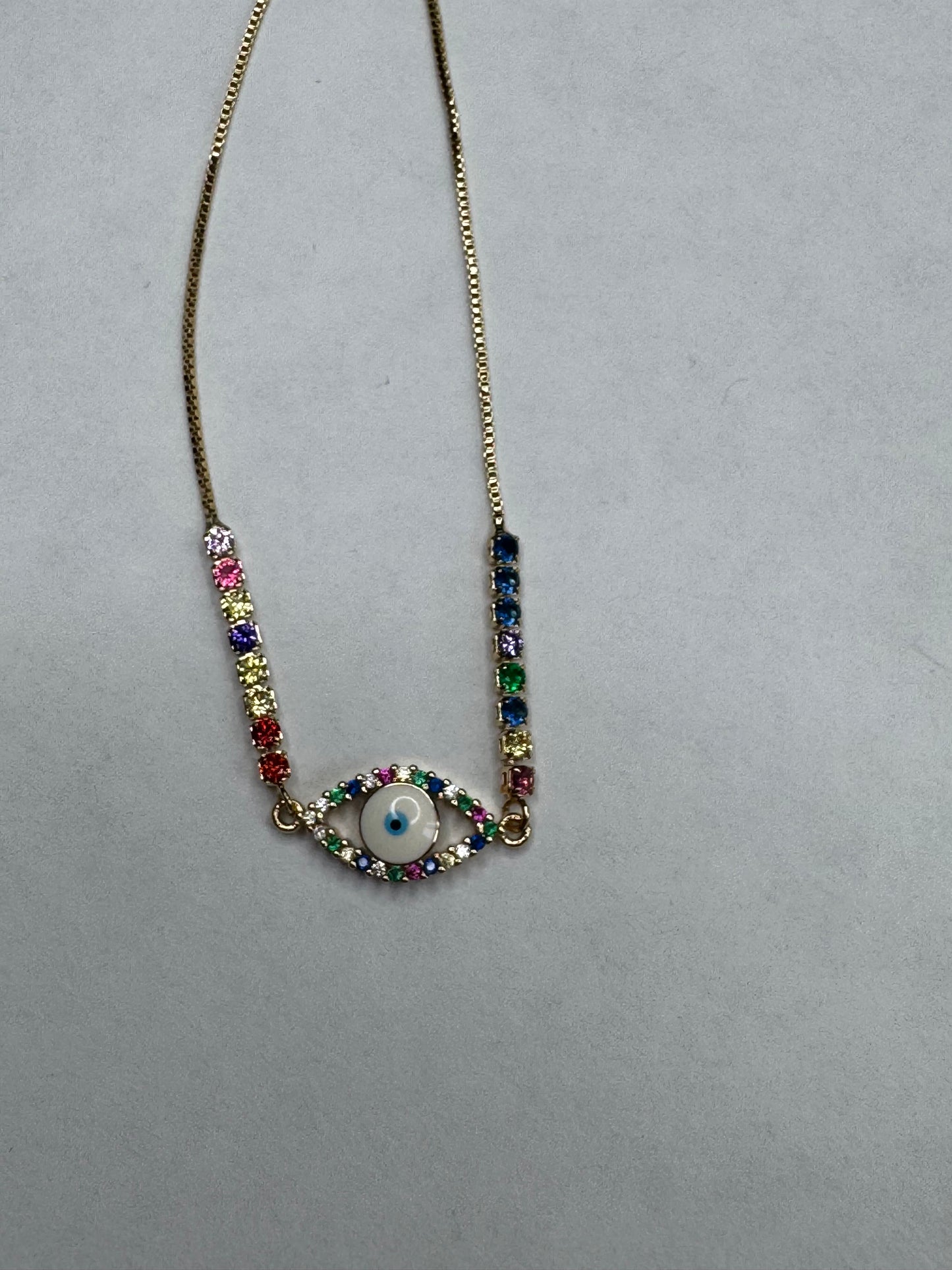 Rainbow evil eye bracelet