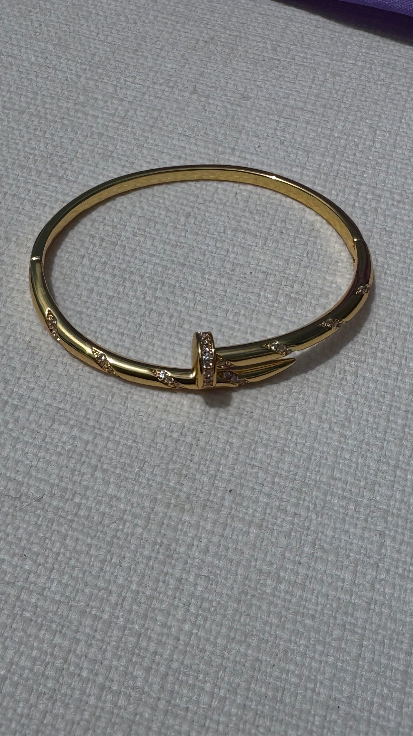 Diamond nail bangle